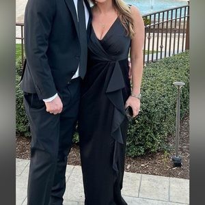 Black gown wedding guest dress black tie